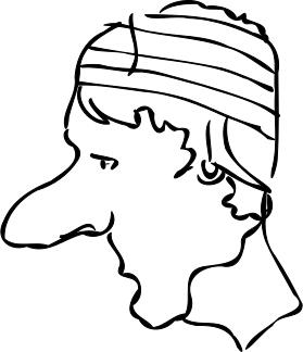 Bandaged head vector image