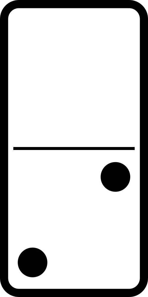 Domino tile with two dots