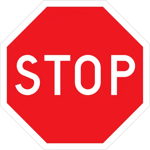 Stop vector road sign