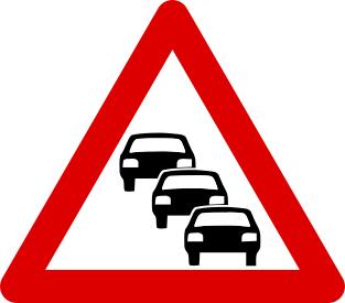 Possible road queues traffic sign vector image