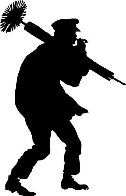Chimney sweep silhouette vector drawing