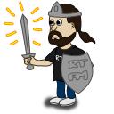 Comic fighter character vector image