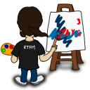 Painter comic character vector image