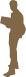 Silhouette of student vector clip art