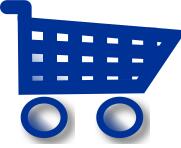 Supermarket trolley vector icon