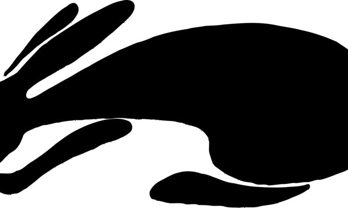 Vector silhouette illustration of rabbit