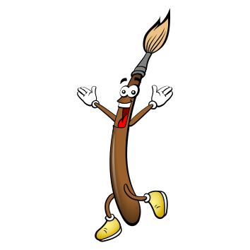 Happy brush vector clip art