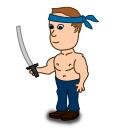Ninja comic character vector image