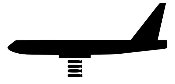 Bomber plane vector sign