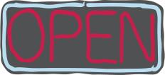 Neon open sign vector image