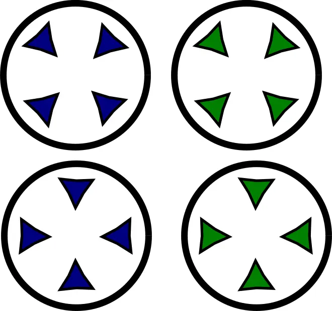 Green and blue focus dots vector image