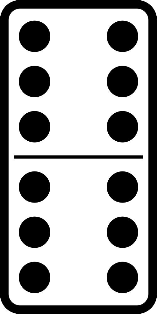 Domino tile double six vector graphics