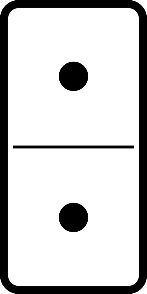 Domino tile double one vector image
