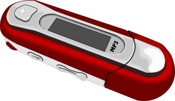 Vector image of a red MP3 player