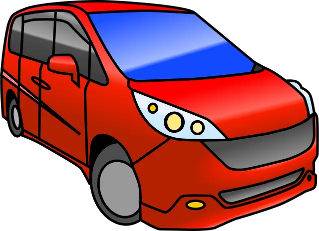 Red minivan vector illustration