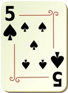 Five of spades playing card vector illustration