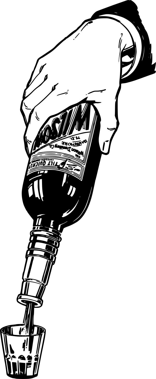 Drinking whiskey vector drawing