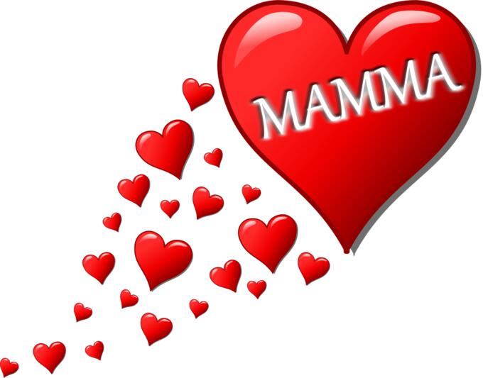 Hearts for Mom in Italian vector illustration