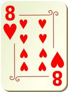 Eight of hearts vector illustration