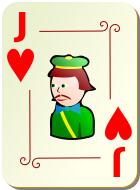Joker of hearts vector drawing