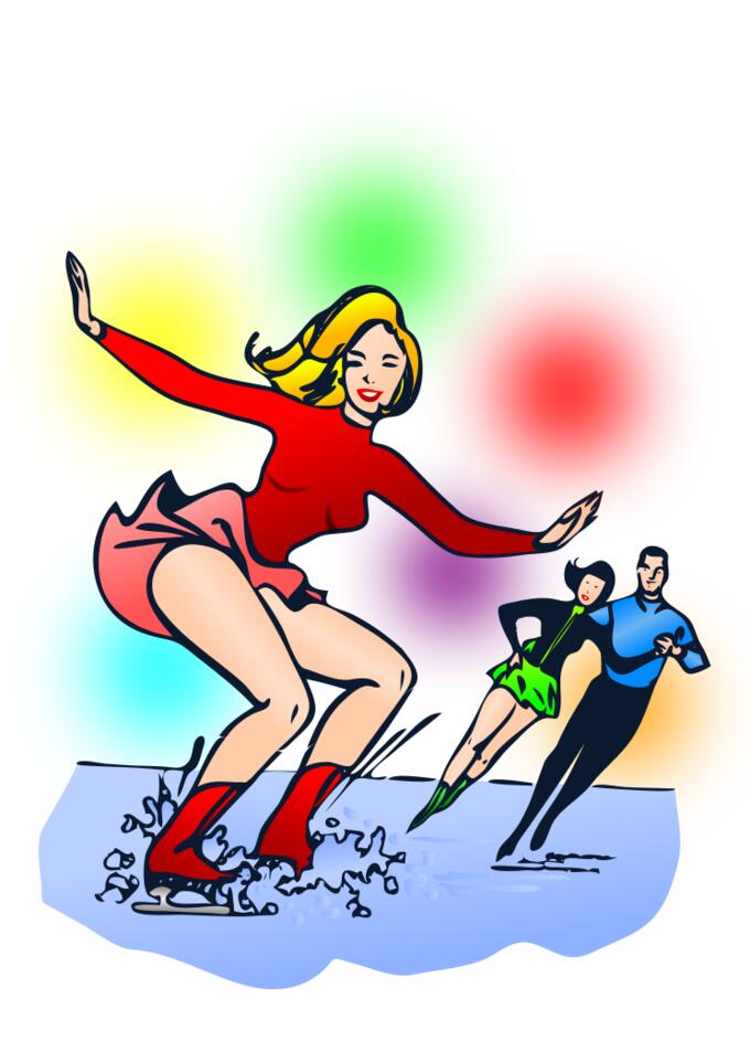 Vector illustration of skaters
