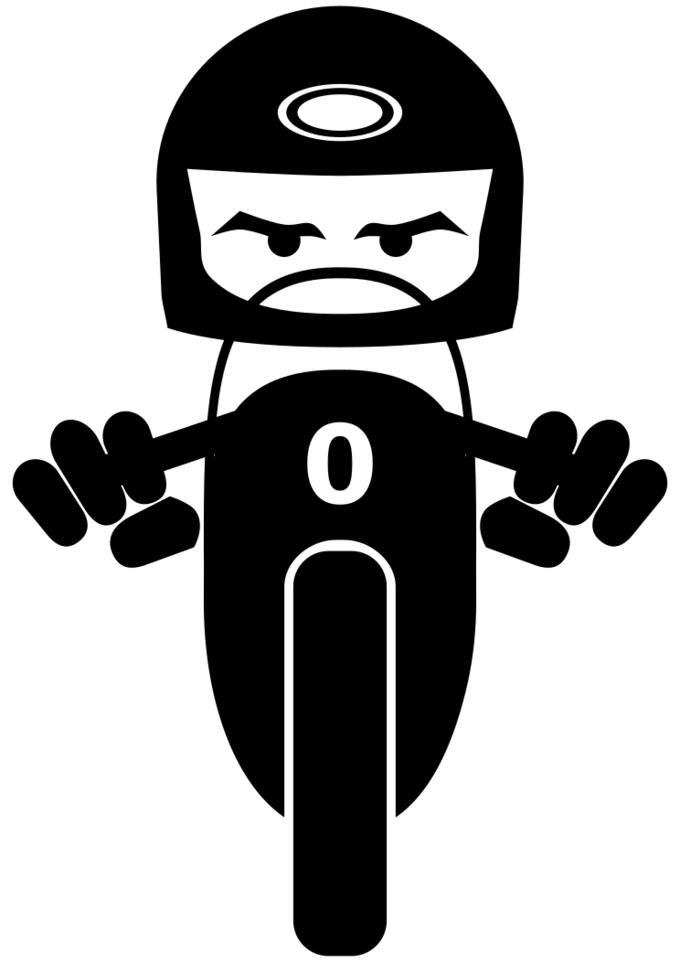 Motorbike rider vector drawing
