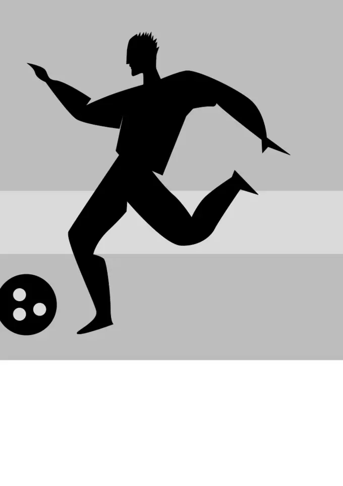 Vector silhouette illustration of soccer player