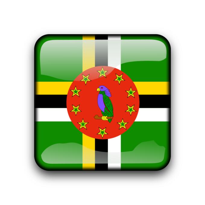 Dominica flag vector button