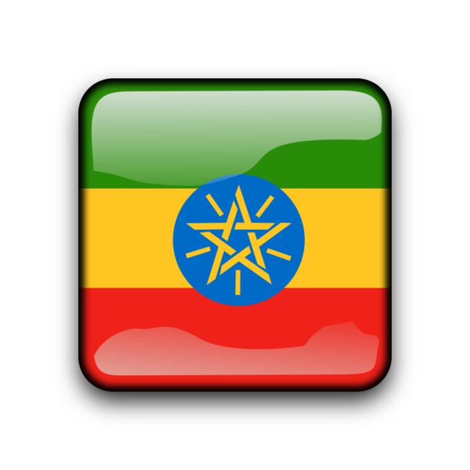 Ethiopian vector flag button
