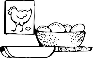 Pot of eggs ready too be fried vector image