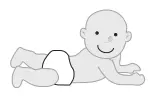 Vector image of baby crawling