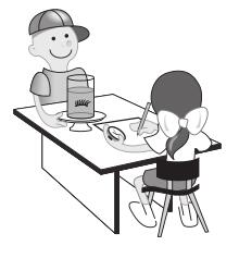 Kids experimenting at table vector illustration