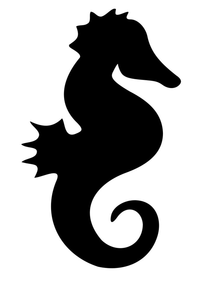 Seahorse silhouette vector