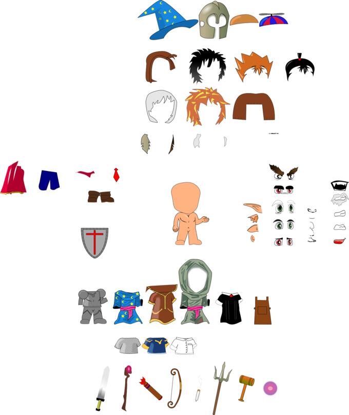 Medieval theme dress-up character vector illustration