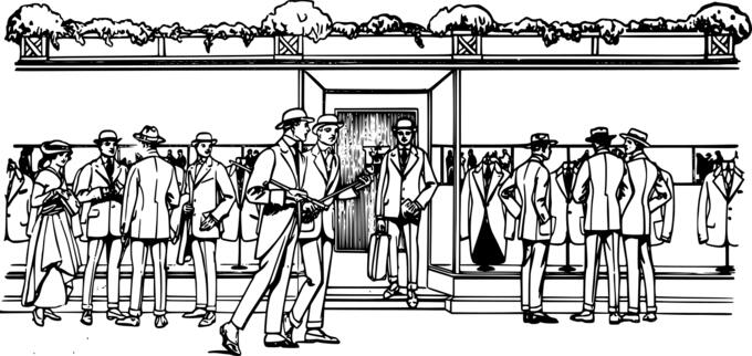 Men shopping vector illustration