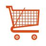 Supermarket trolley vector icon
