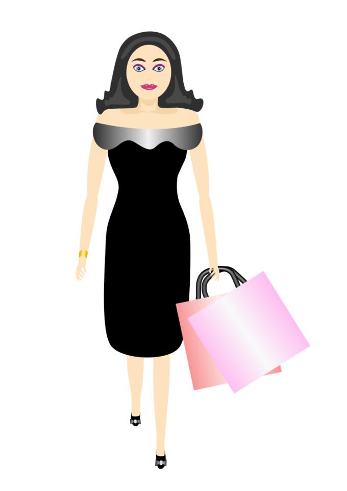 Glamour girl shopping vector image