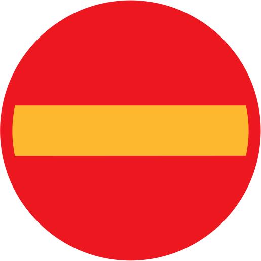 No entry vector road sign