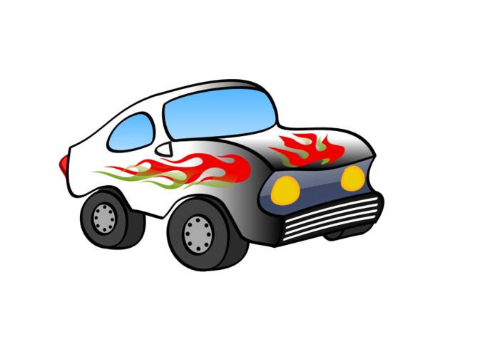 Cartoon sporty car vector drawing