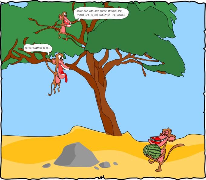Monkeys in the desert vector clip art