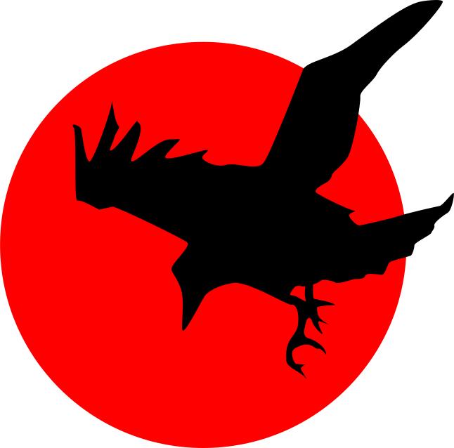 Raven over red moon vector image