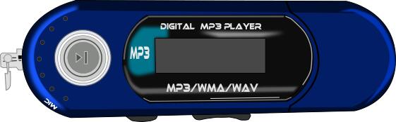 Vector illustration of a blue MP3 player