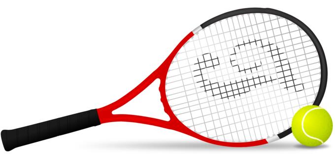 Tennis racket and ball vector clip art