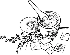 Jam and crackers vector clip art