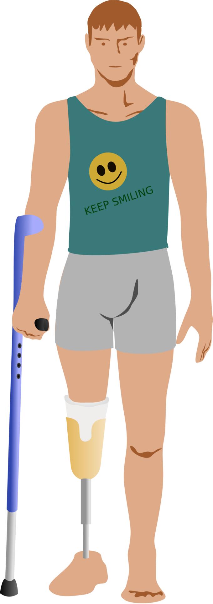 Man after amputation vector clip art
