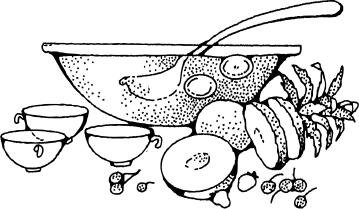 Punch bowl vector drawing