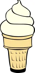 Vanilla ice cream in cone vector image