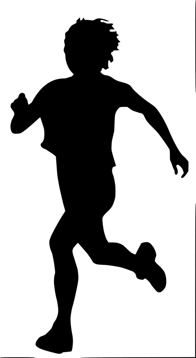 Silhouette of a running man vector image