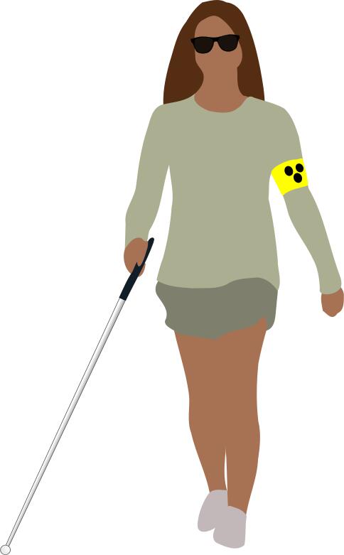 Vector image of a blind woman walking
