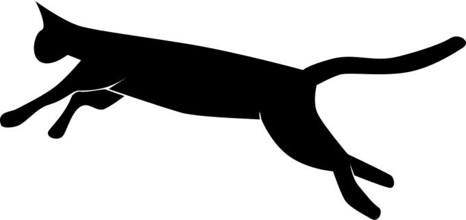 Leaping cat vector art